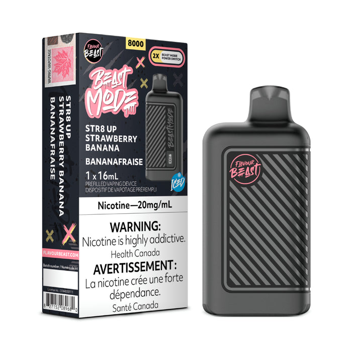 Flavour Beast Beast Mode 8K Disposable - STR8 UP Strawberry Banana Iced
