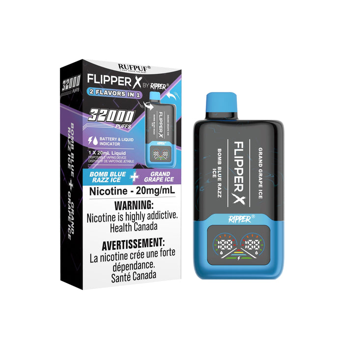FlipperX 32K Bomb Blue Razz Ice + Grand Grape Ice