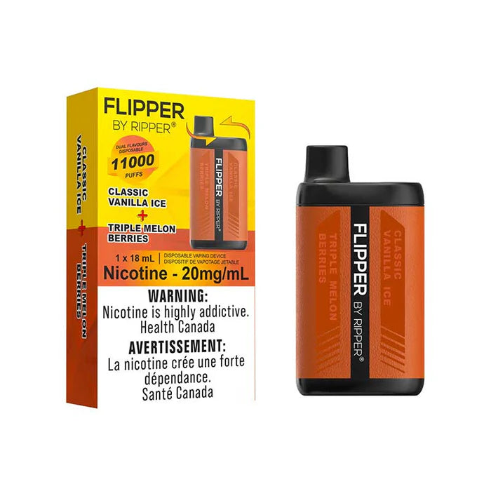 Flipper by Ripper - Classic Vanilla Ice + Triple Melon Berries - 11,000 Puffs