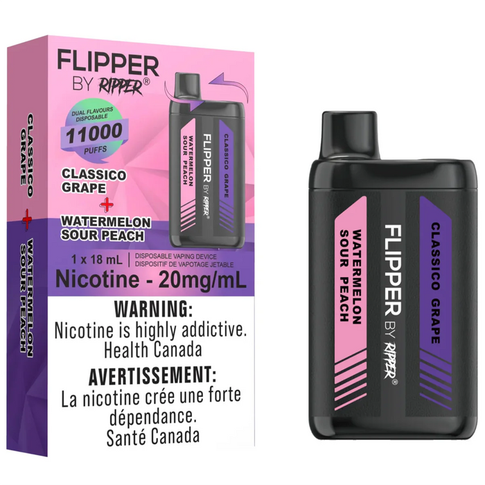 Flipper by Ripper - Classico Grape + Watermelon Sour Peach - 11,000 Puffs
