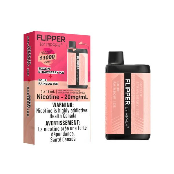 Flipper by Ripper - Sizzlin Strawberry Ice + Sour Rainbow Ice - 11,000 Puffs