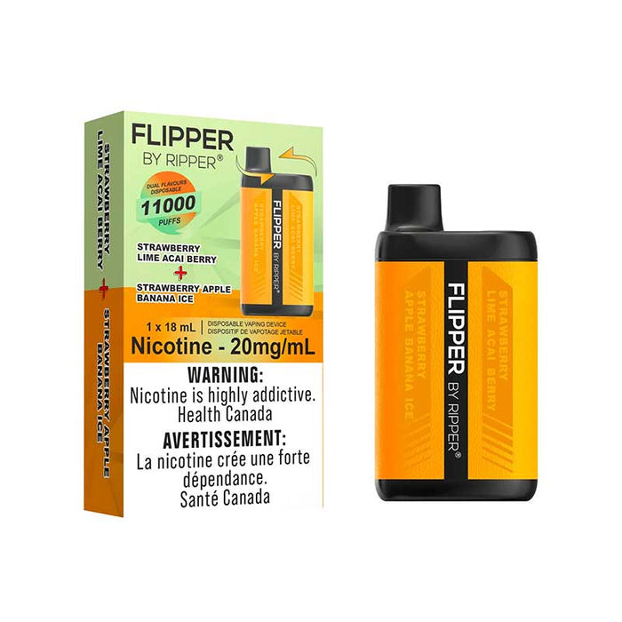 Flipper by Ripper - Strawberry Lime Acai Berry + Strawberry Apple Banana Ice - 11,000 Puffs