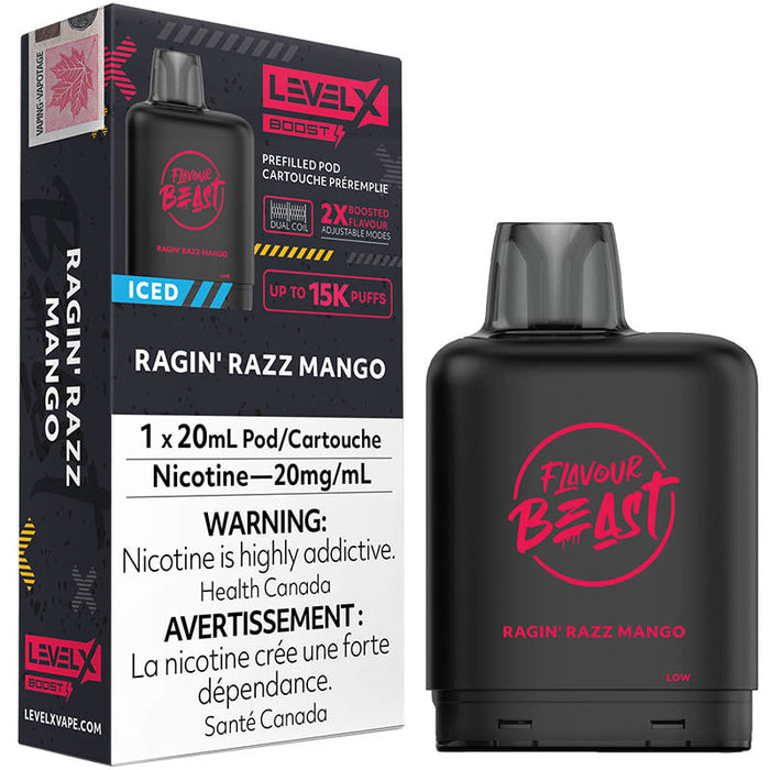 Level X Boost Ragin’ Razz Mango 25K