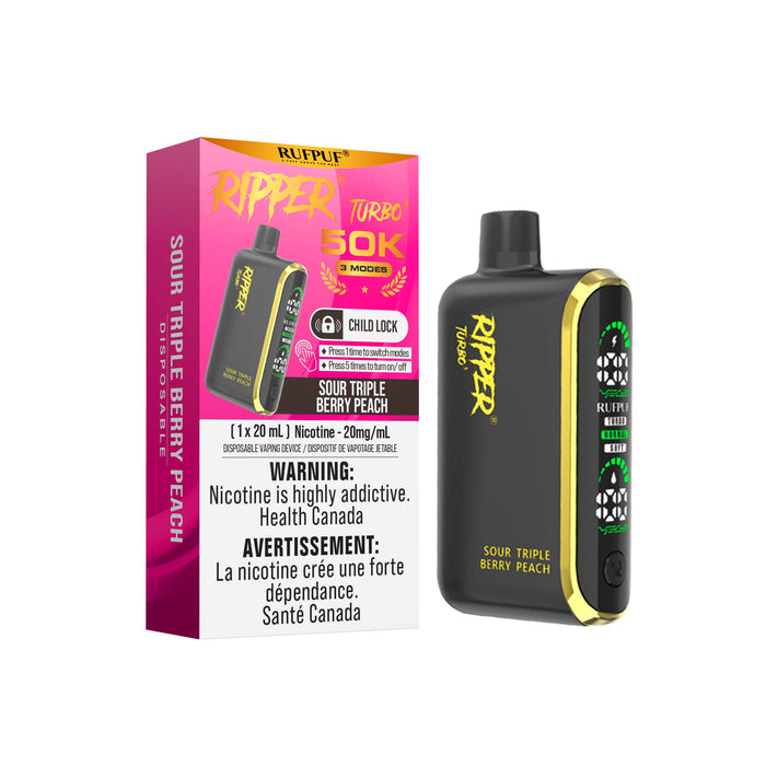 Ripper Turbo 50K Sour Triple Berry Peach
