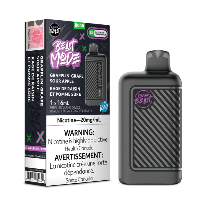 Flavour Beast Beast Mode 8K Disposable - Grapplin’ Grape Sour Apple Iced