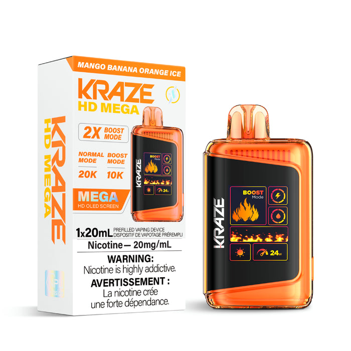 Kraze HD Mega 20k Mango Banana Orange Ice