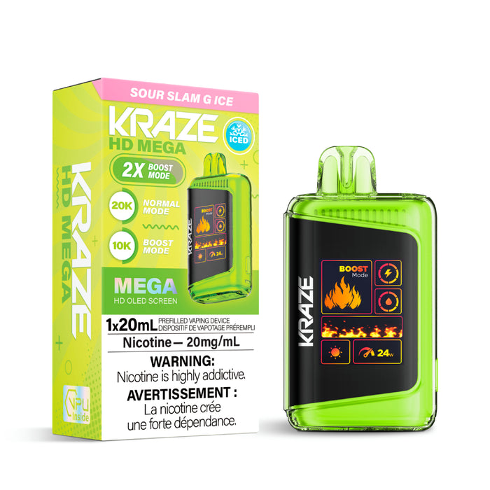 Kraze HD Mega 20k Sour Slam G Ice