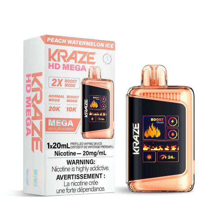 Kraze HD Mega 20k Peach Watermelon Ice