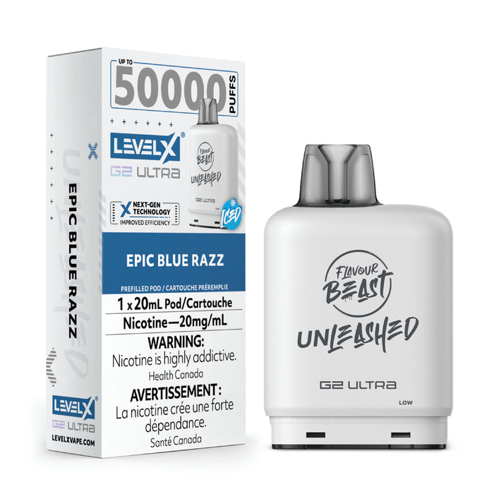 Flavour Beast Level X Unleashed 50K Epic Blue Razz