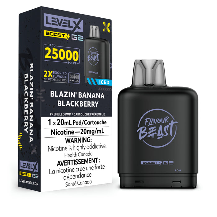 Flavour Beast Level X Boost 25K Blazin’ Banana Blackberry