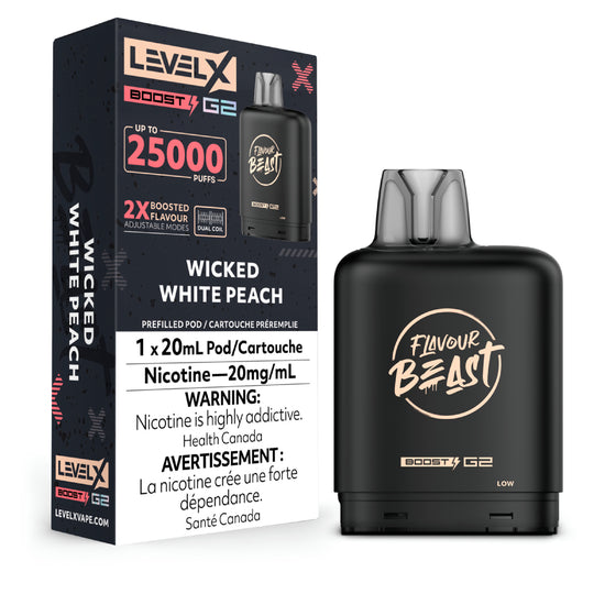 Flavour Beast Level X Boost 25K Wicked White Peach